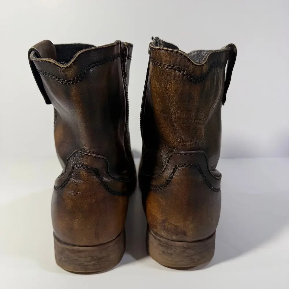 Bedstü Men’s Leather Side Zip Work Cowboy Moto Riding Comfort Boots 11